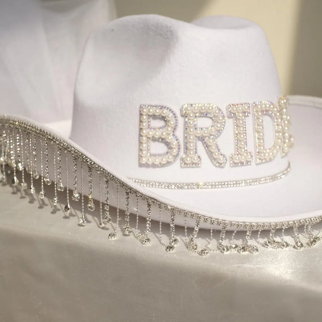 Cappello da cowboy con nappa e perle intarsiate BRIDE - image 0