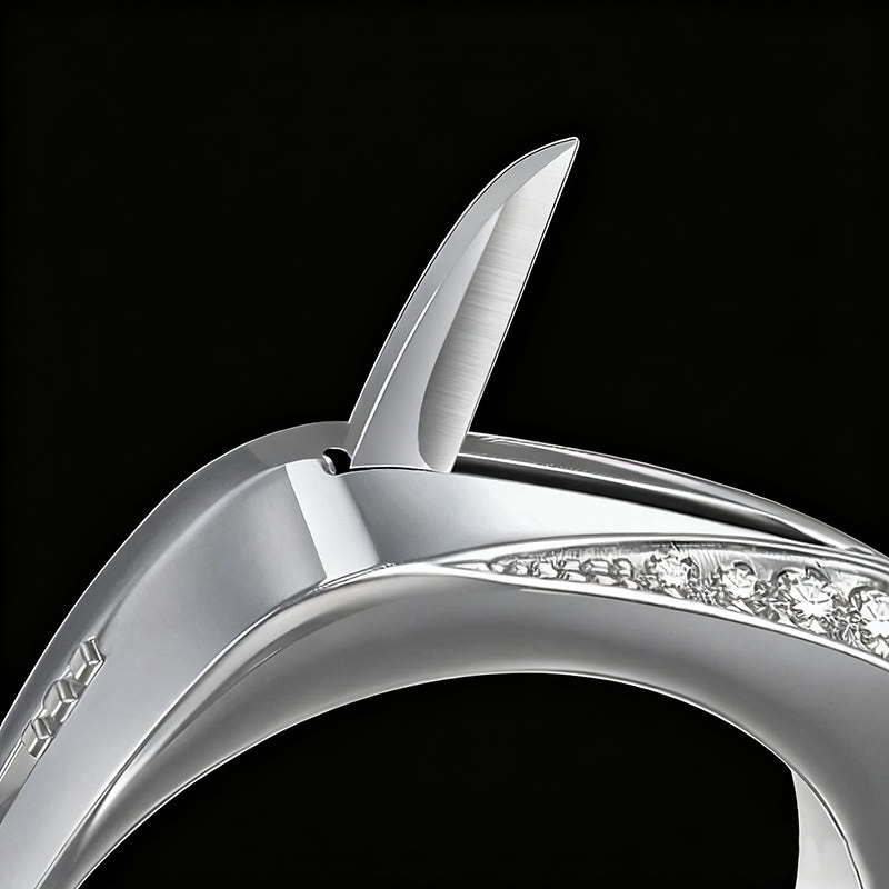 Coltello nascosto per autodifesa alla moda con anello tempestato di diamanti - image 3