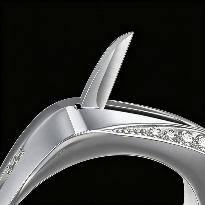 Coltello nascosto per autodifesa alla moda con anello tempestato di diamanti - image 3