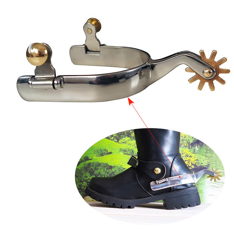 Speroni da cowboy in acciaio inossidabile con ingranaggi in rame e fibbie in ottone - image 1