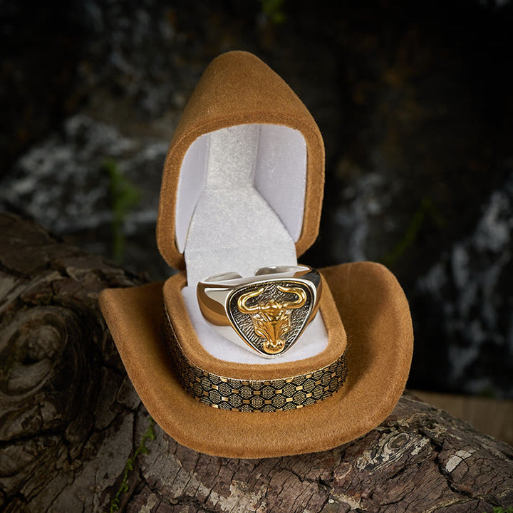 Anello regolabile con apertura a forma di toro e cavallo dominante da uomo - image 1