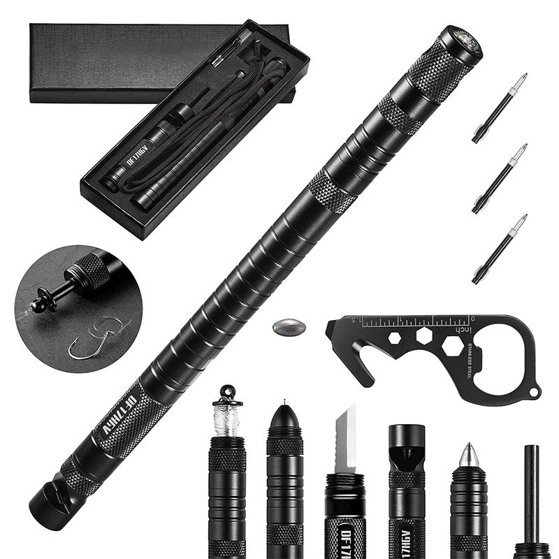 Strumento di sopravvivenza multifunzionale per esterni, penna tattica, strumento EDC - Nero - image 0