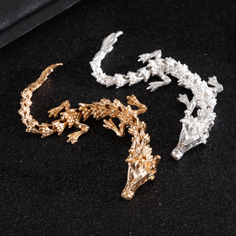 Spilla articolata con accessori per abbigliamento a forma di drago mobile - image 0