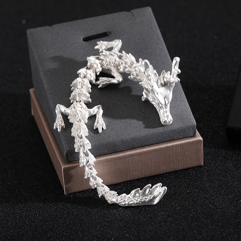 Spilla articolata con accessori per abbigliamento a forma di drago mobile - Argento - image 3