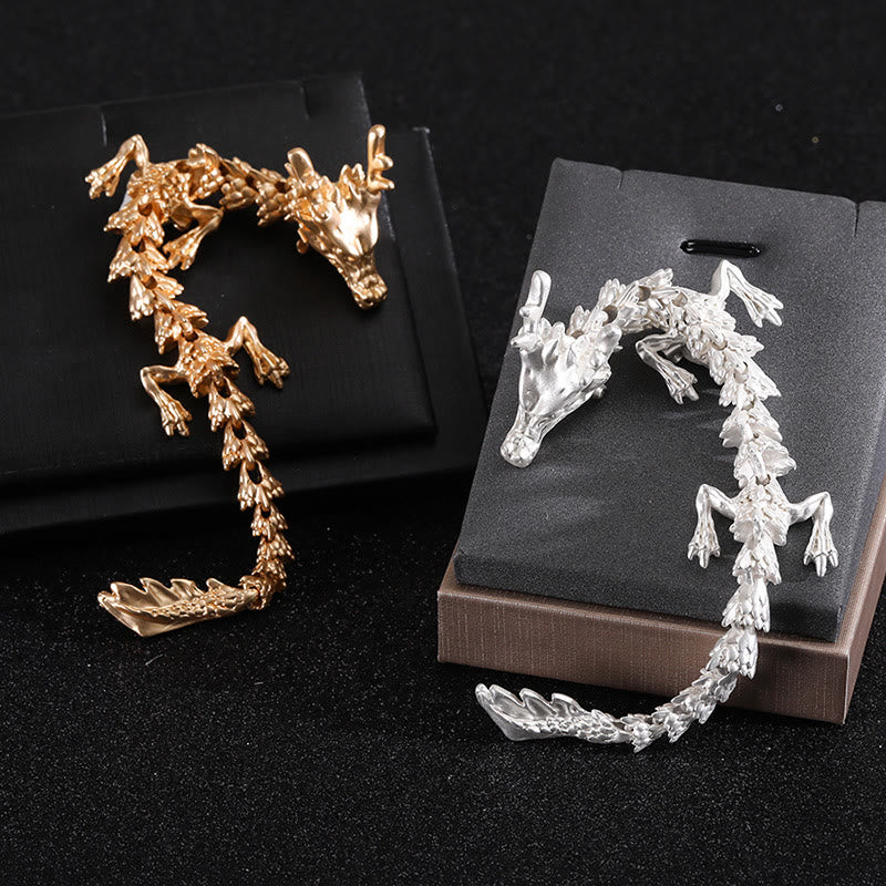 Spilla articolata con accessori per abbigliamento a forma di drago mobile - image 1