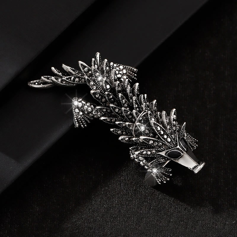 Spilla articolata a forma di coccodrillo con strass intarsiati e mobili - image 1