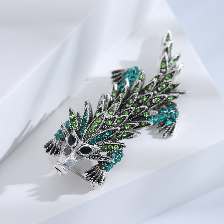 Spilla articolata a forma di coccodrillo con strass intarsiati e mobili - image 9