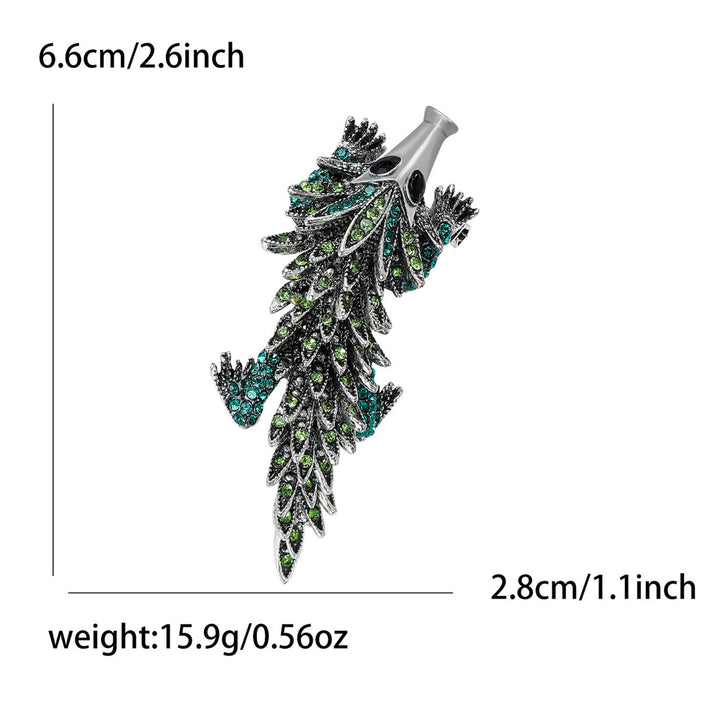 Spilla articolata a forma di coccodrillo con strass intarsiati e mobili - image 10