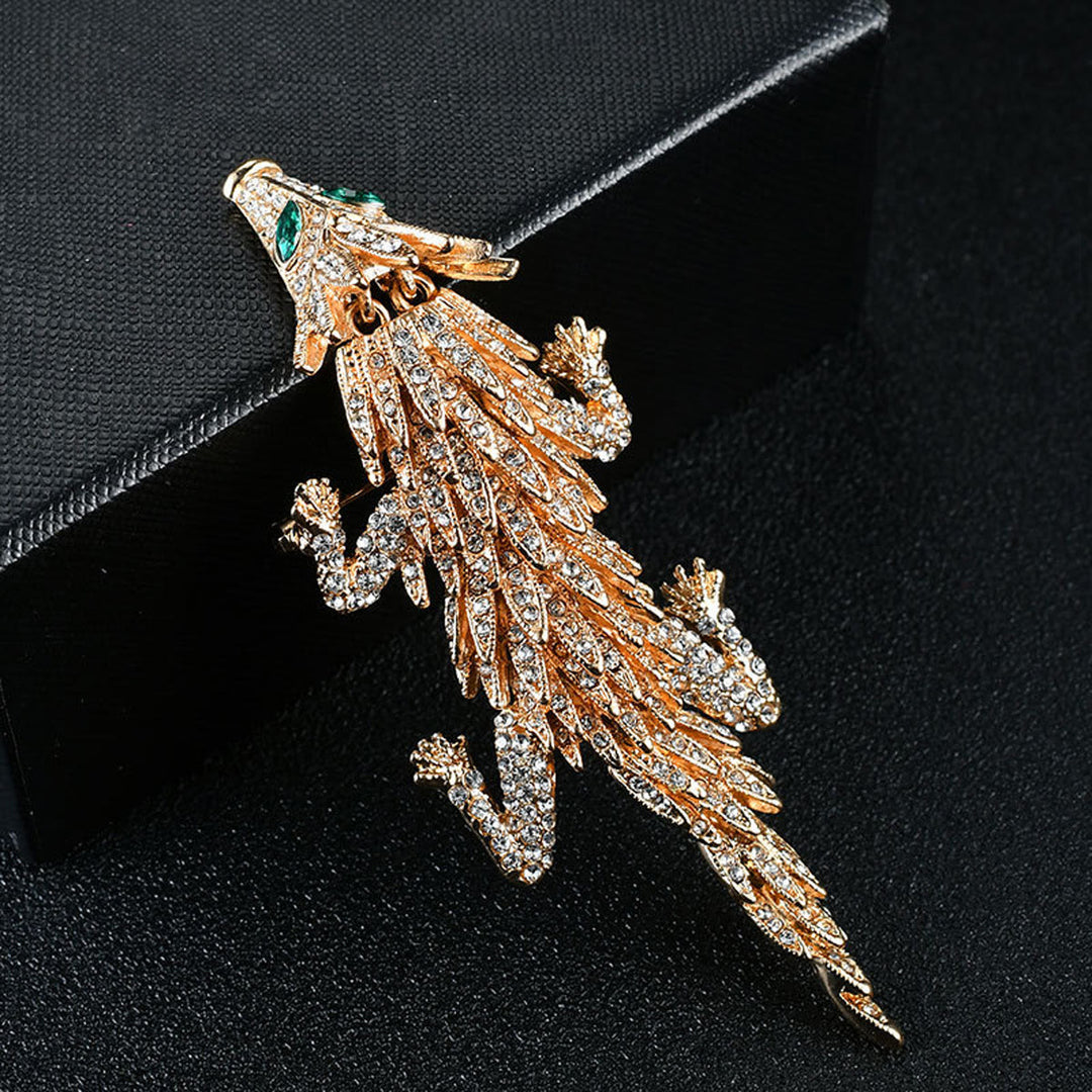 Spilla articolata a forma di pangolino tempestata di diamanti, alla moda e mobile - Arancia - image 0