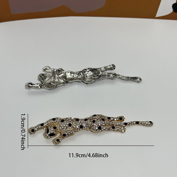 Spilla articolata a forma di ghepardo mobile con punto nero tempestato di diamanti - image 5