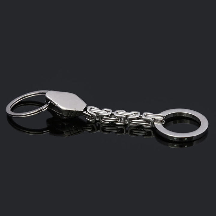 Portachiavi a forma di serpente in stile vichingo nordico in argento antico - image 3