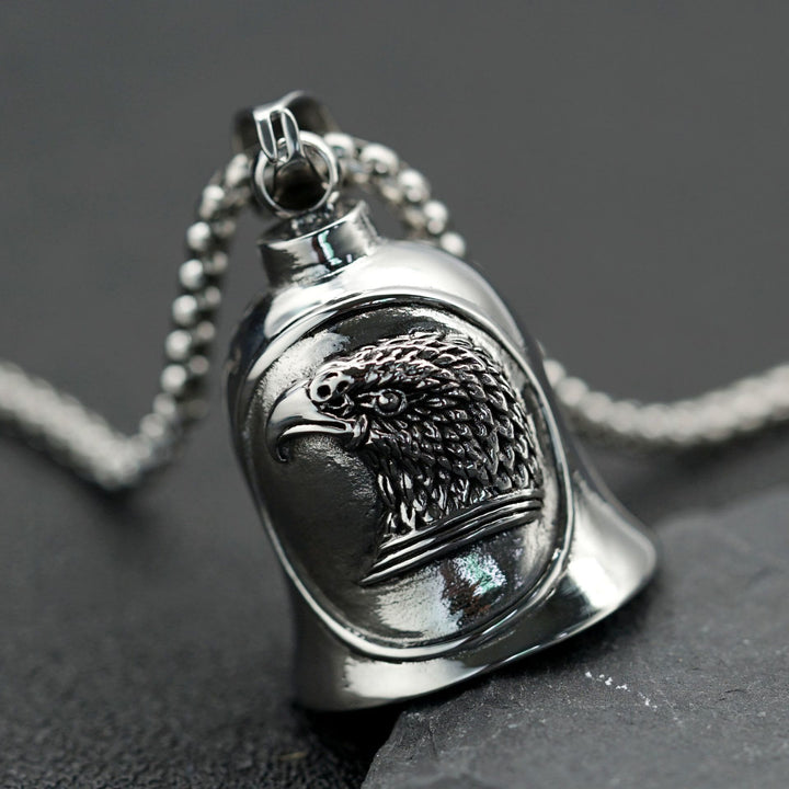 Portachiavi con campanello da equitazione aquila punk in argento - Portachiavi - image 0