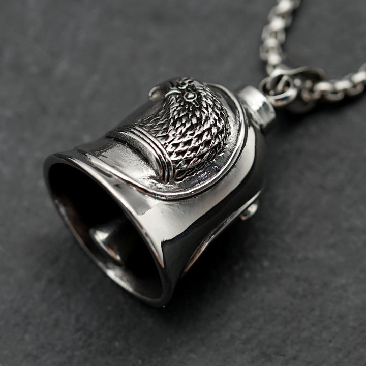 Portachiavi con campanello da equitazione aquila punk in argento - image 3