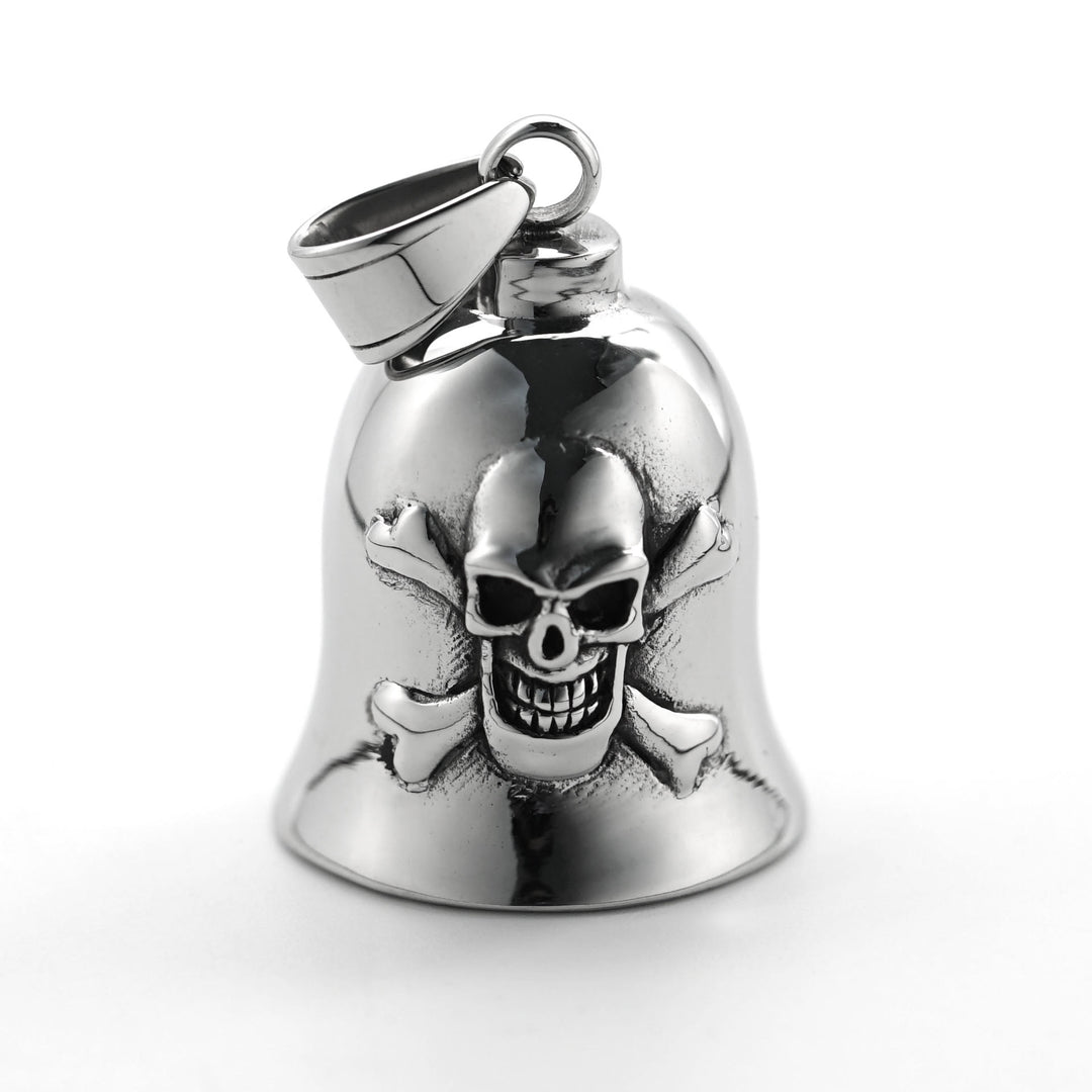 Portachiavi con campanello da equitazione in argento con teschio vichingo - image 2