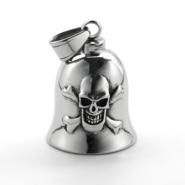 Portachiavi con campanello da equitazione in argento con teschio vichingo - image 2