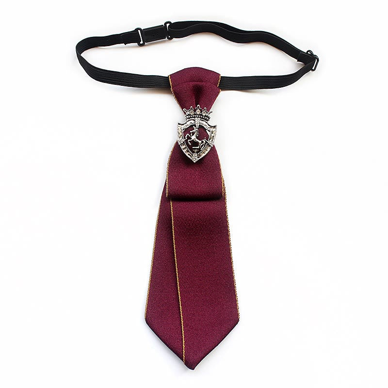 Cravatta unisex pre-annodata con fascia regolabile Shield Horse - Rosso - image 3