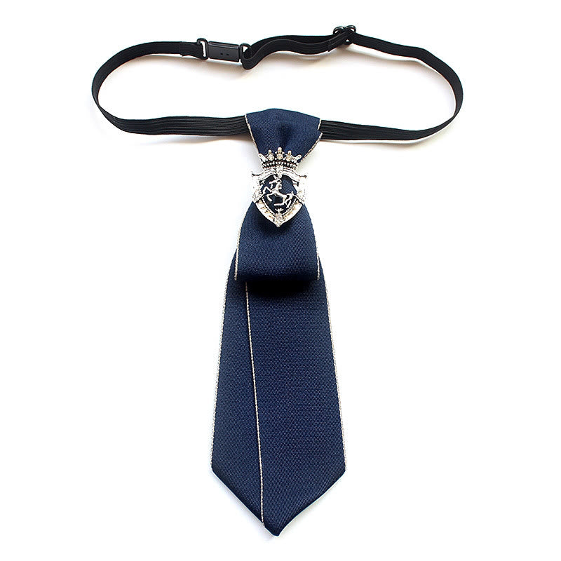 Cravatta unisex pre-annodata con fascia regolabile Shield Horse - Blu - image 0
