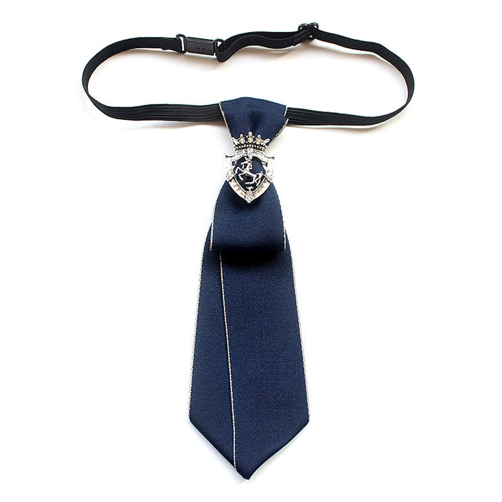 Cravatta unisex pre-annodata con fascia regolabile Shield Horse - Blu - image 0