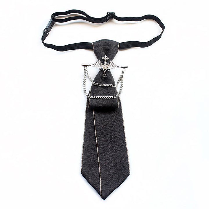 Cravatta unisex pre-annodata Angel con fascia regolabile - Grigio - image 6