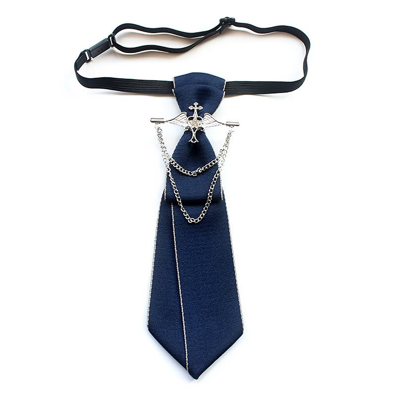 Cravatta unisex pre-annodata Angel con fascia regolabile - Blu - image 5