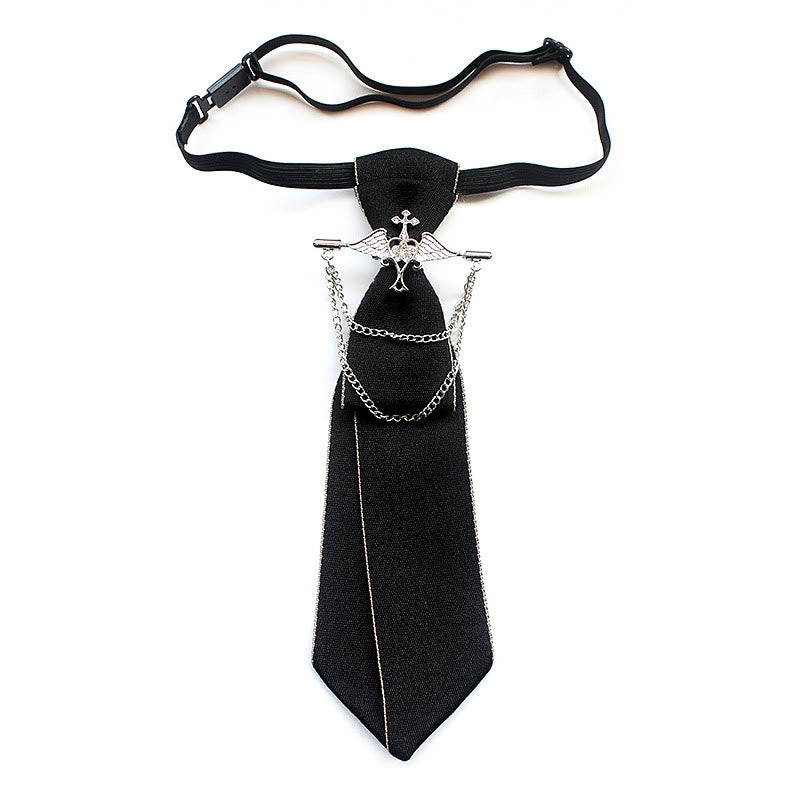 Cravatta unisex pre-annodata Angel con fascia regolabile - Nero - image 0