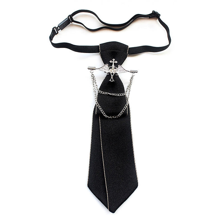 Cravatta unisex pre-annodata Angel con fascia regolabile - Nero - image 0