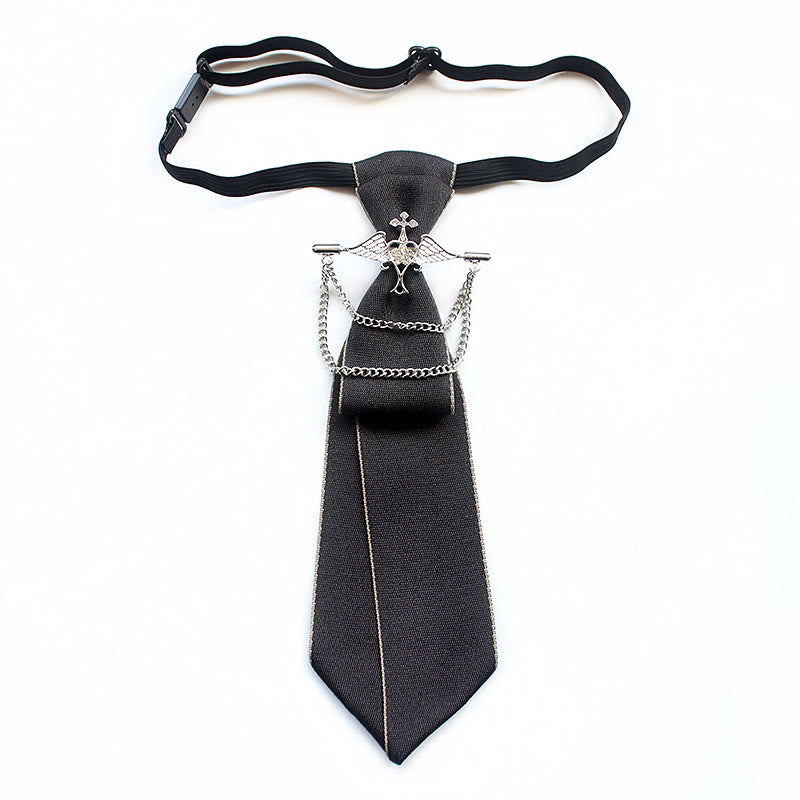 Cravatta unisex pre-annodata Angel con fascia regolabile - Grigio - image 6