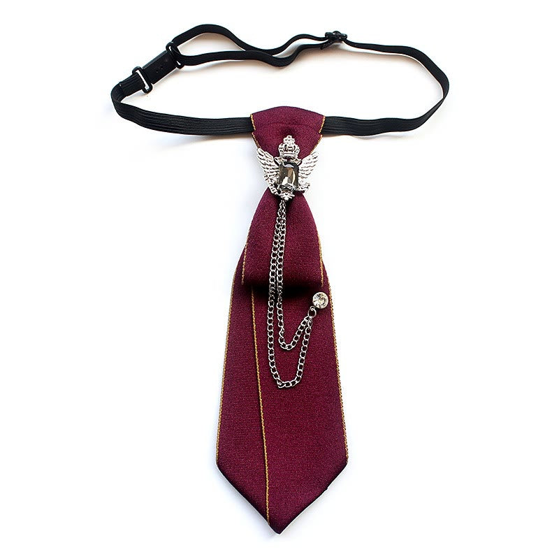 Cravatta unisex pre-annodata con aquila bicipite e fascia regolabile - Rosso - image 0