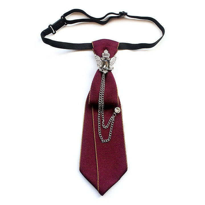 Cravatta unisex pre-annodata con aquila bicipite e fascia regolabile - Rosso - image 0