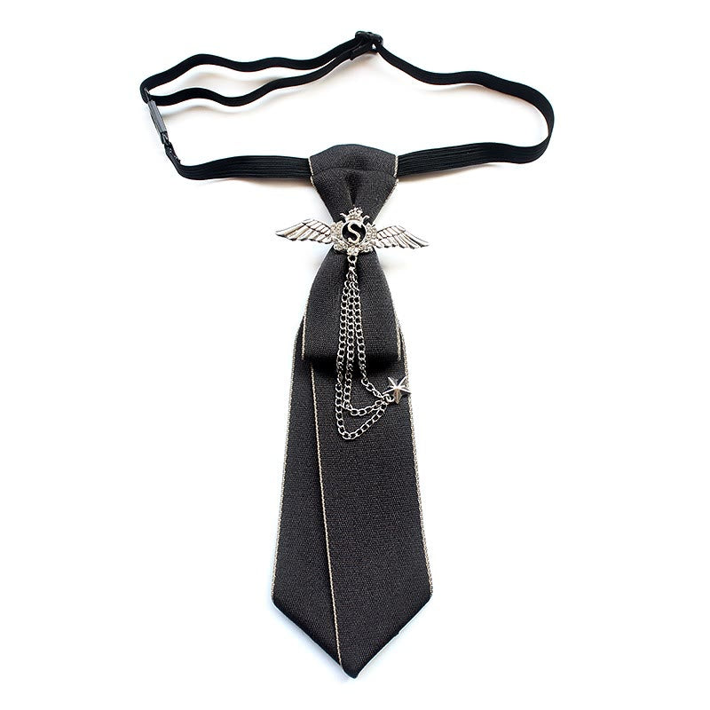 Cravatta unisex pre-annodata Wings con fascia regolabile - Grigio - image 3