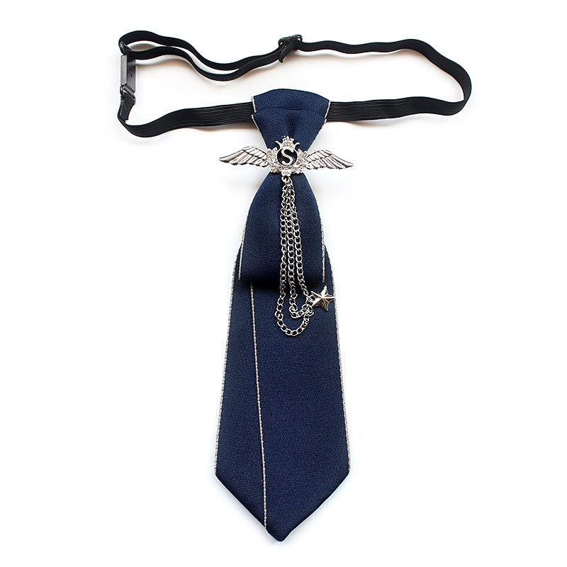 Cravatta unisex pre-annodata Wings con fascia regolabile - Blu - image 4