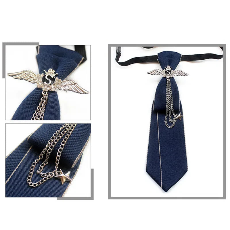 Cravatta unisex pre-annodata Wings con fascia regolabile - image 5
