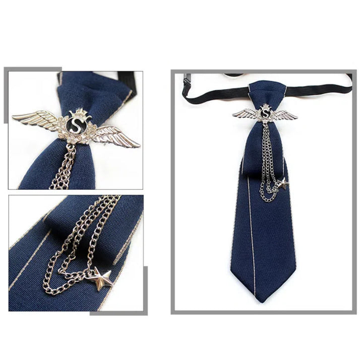 Cravatta unisex pre-annodata Wings con fascia regolabile - image 5