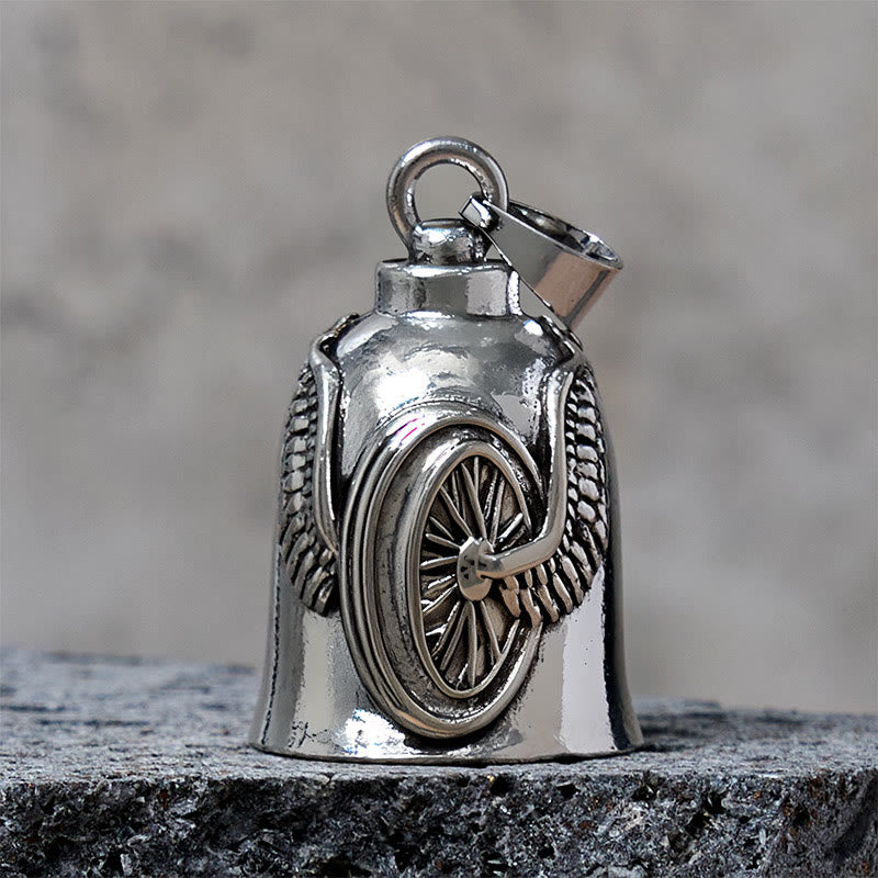 Portachiavi con campanello a forma di pneumatico per moto d'epoca - Pendente - image 1