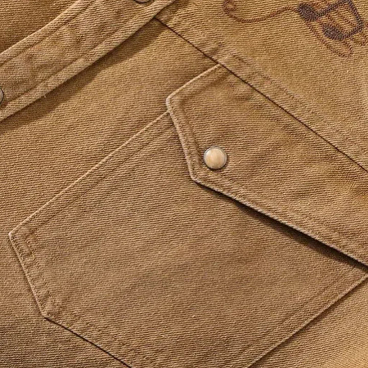 Camicia da cowboy western con ricamo di note musicali di chitarra vintage - image 6