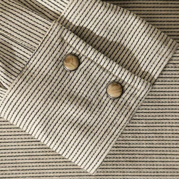 Camicia da cowboy western vintage a righe beige - image 7