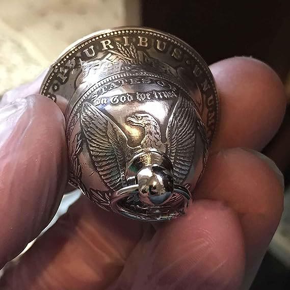 Portachiavi vintage a forma di campanella con dollaro d'argento Morgan - image 1