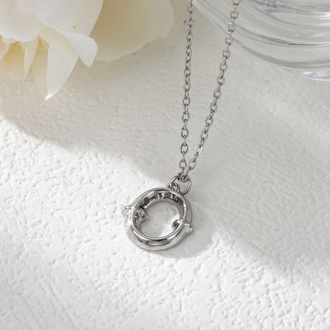 Elegante collana da donna con ciondolo a forma di lettera in oro e argento - Argento - O - image 42