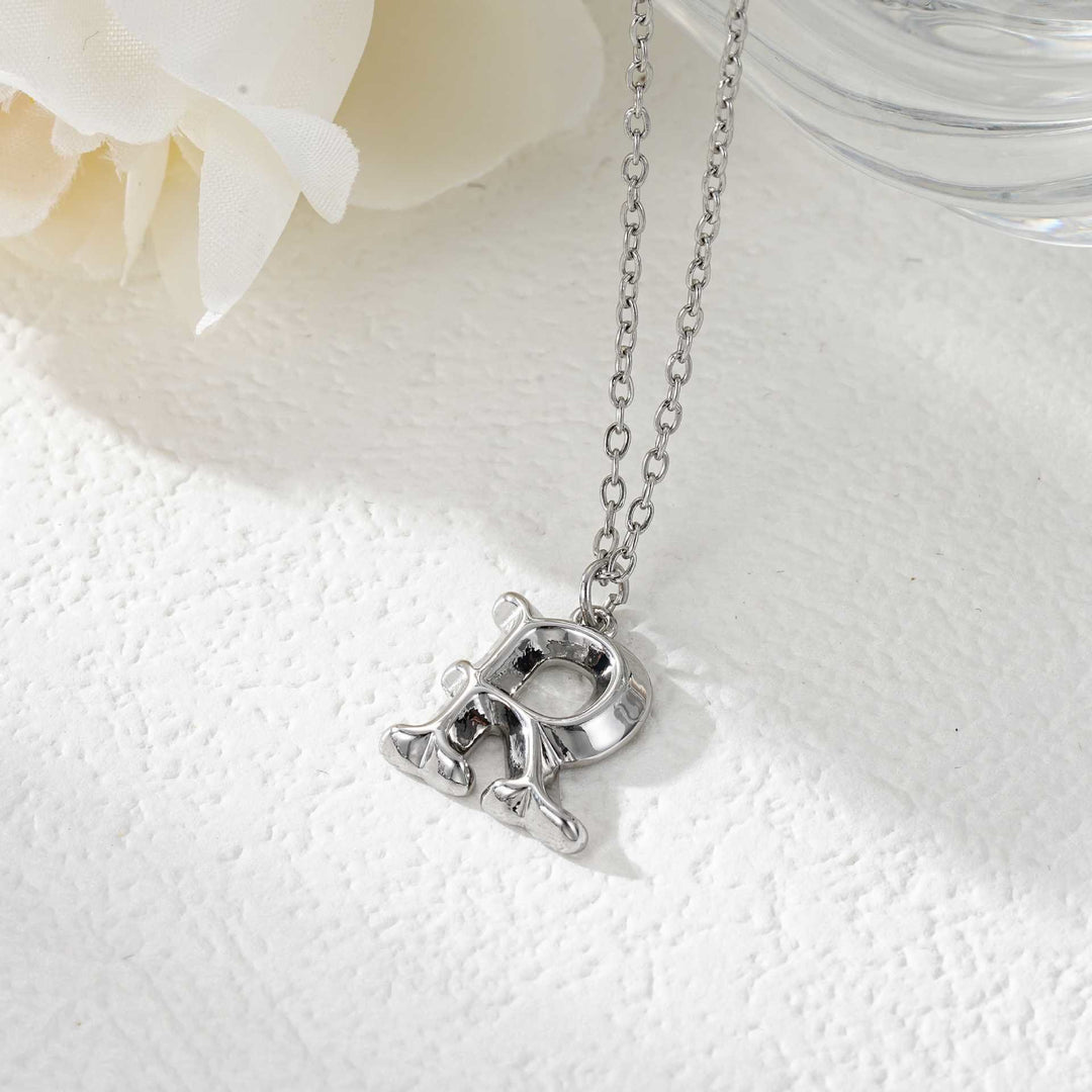 Elegante collana da donna con ciondolo a forma di lettera in oro e argento - Argento - R - image 45
