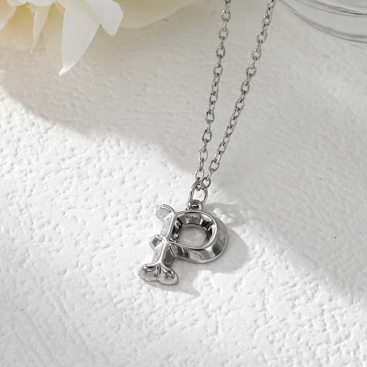 Elegante collana da donna con ciondolo a forma di lettera in oro e argento - Argento - P - image 43