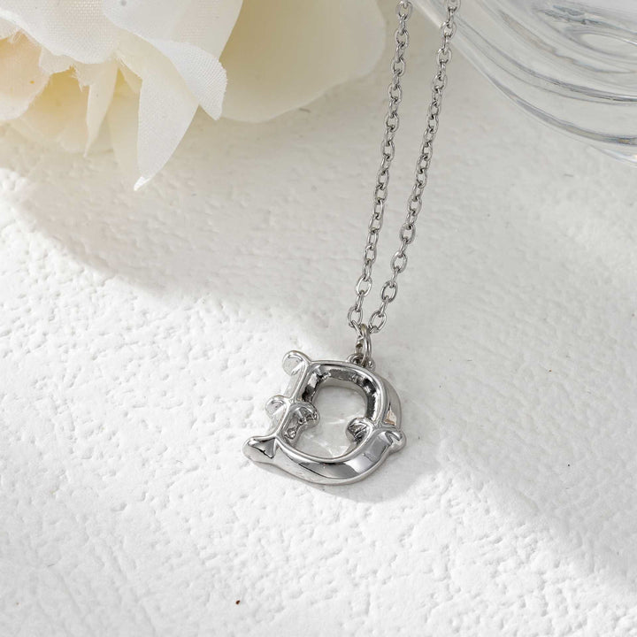 Elegante collana da donna con ciondolo a forma di lettera in oro e argento - Argento - D - image 31