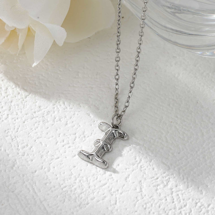 Elegante collana da donna con ciondolo a forma di lettera in oro e argento - Argento - I - image 36