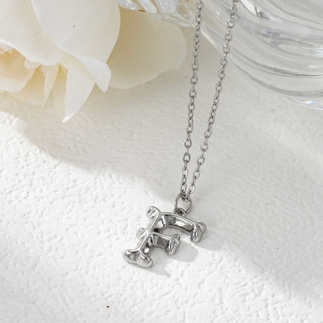Elegante collana da donna con ciondolo a forma di lettera in oro e argento - Argento - F - image 33