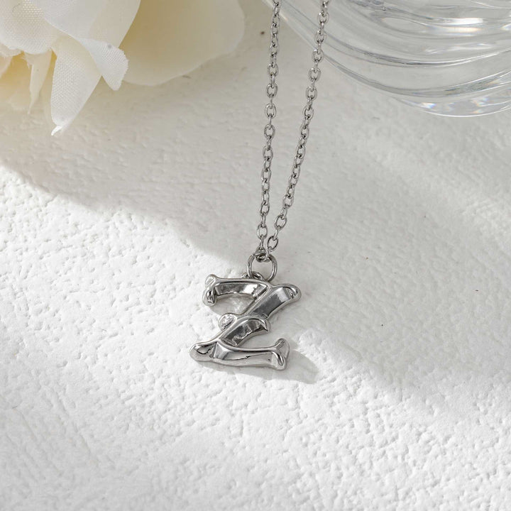 Elegante collana da donna con ciondolo a forma di lettera in oro e argento - Argento - Z - image 53
