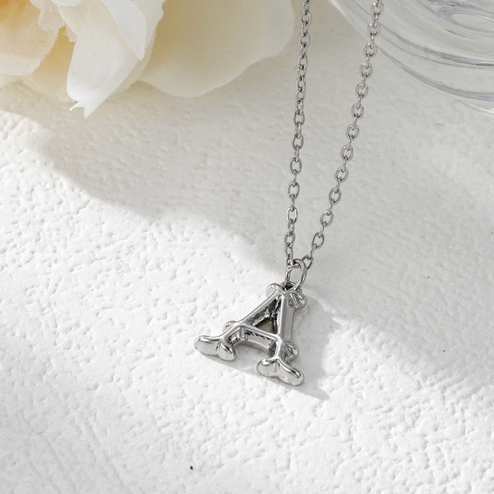 Elegante collana da donna con ciondolo a forma di lettera in oro e argento - Argento - A - image 28