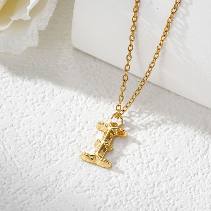 Elegante collana da donna con ciondolo a forma di lettera in oro e argento - D'oro - I - image 10