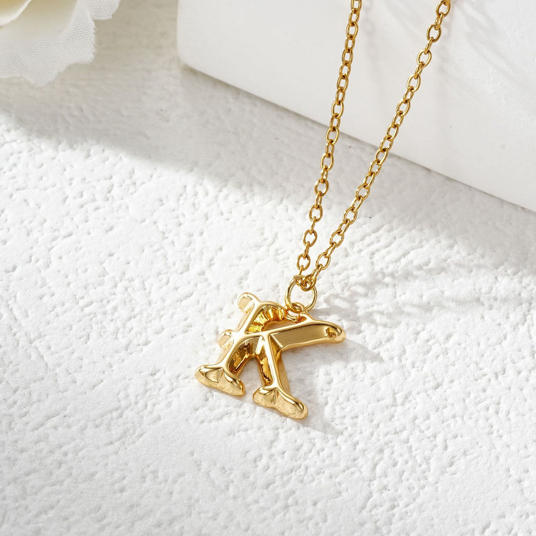 Elegante collana da donna con ciondolo a forma di lettera in oro e argento - D'oro - K - image 12