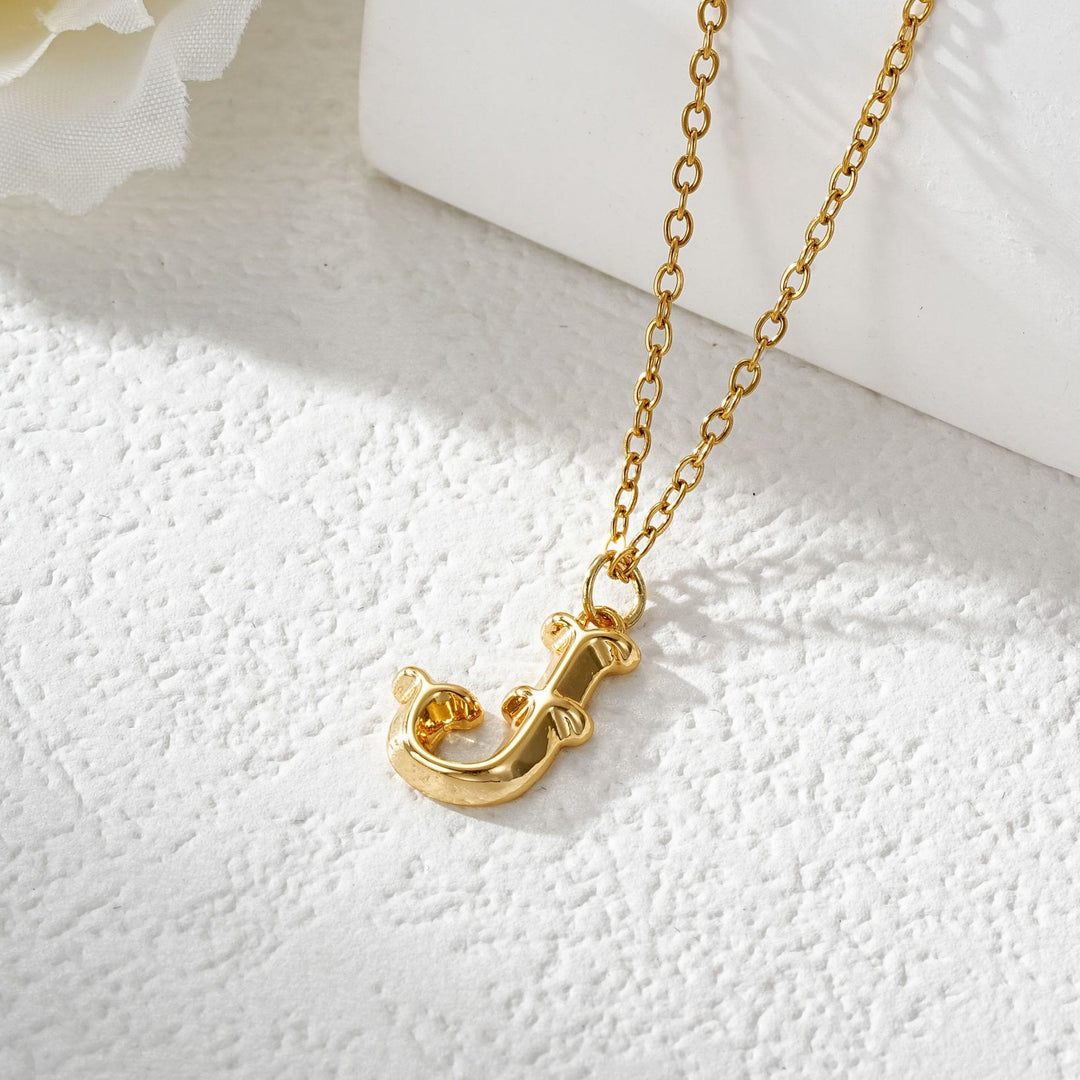 Elegante collana da donna con ciondolo a forma di lettera in oro e argento - D'oro - J - image 11