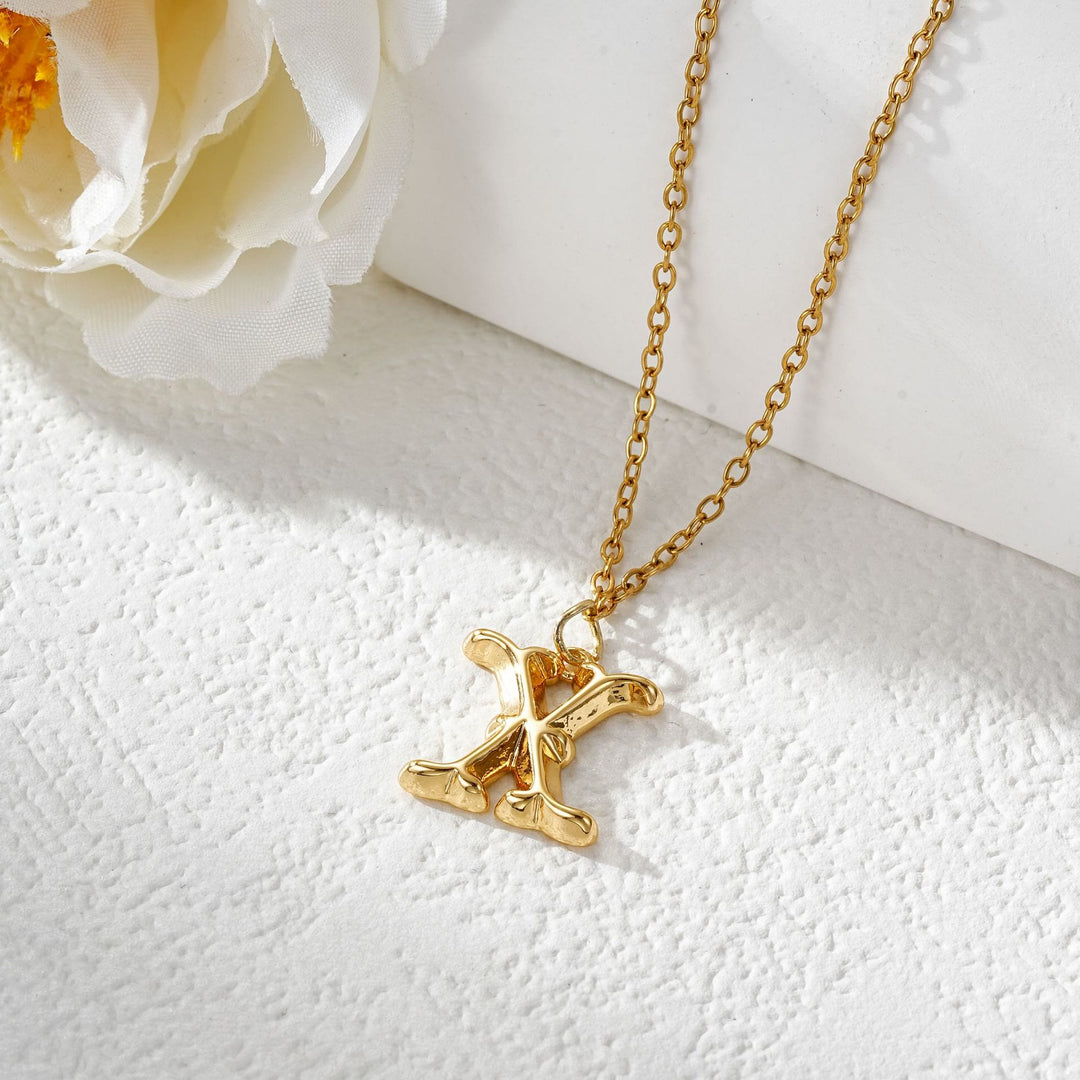 Elegante collana da donna con ciondolo a forma di lettera in oro e argento - D'oro - X - image 25