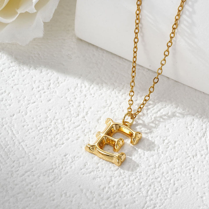 Elegante collana da donna con ciondolo a forma di lettera in oro e argento - D'oro - E - image 6